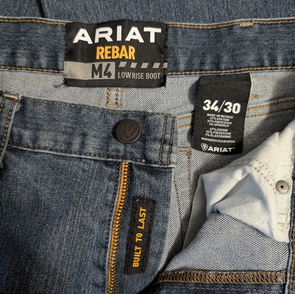 Ariat Rebar M4 Low Rise Boot Cut Men's Jeans Size 34/30 - Picture 6 of 8
